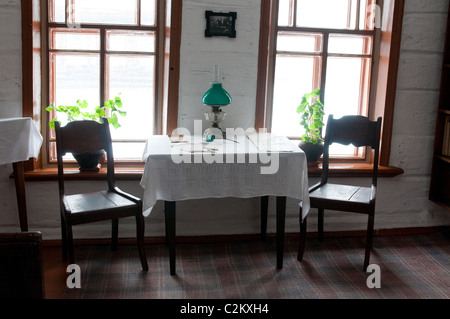 Interior of Lenin`s house in siberian urban-type settlement Shushenskoye where communist leader Vladimir Lenin was in exile Stock Photo